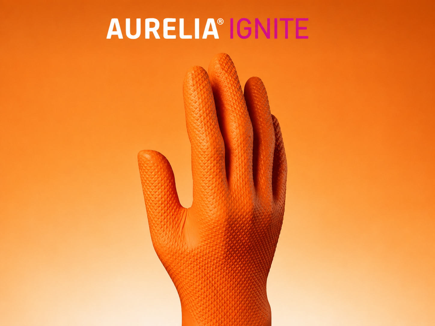 Aurelia Ignite Orange Powder-Free Nitrile Gloves main product image