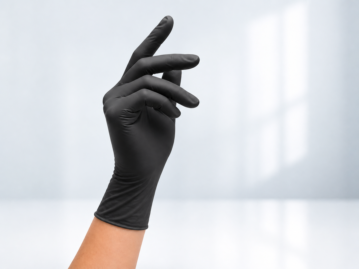 Economy Black Powder-Free Nitrile Gloves box