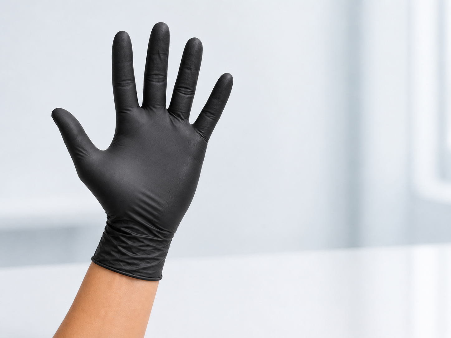 Open box of Economy Black Powder-Free Nitrile Gloves thumbnail