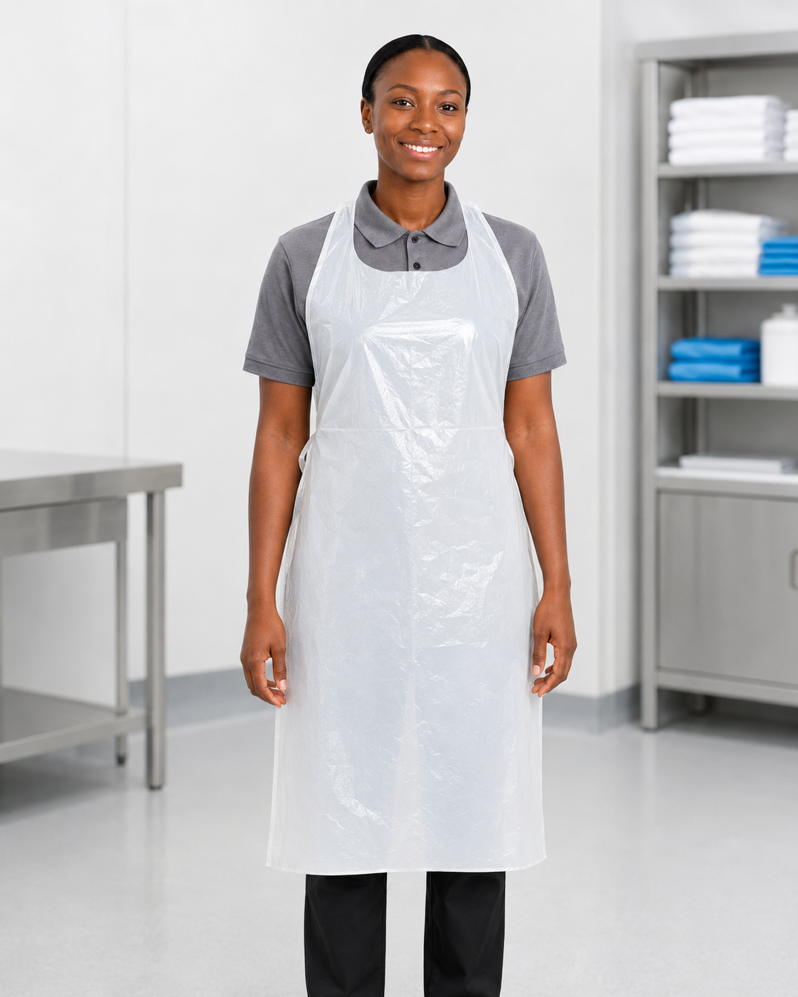 Proform disposable polythene aprons on a roll for hygiene and workplace protection