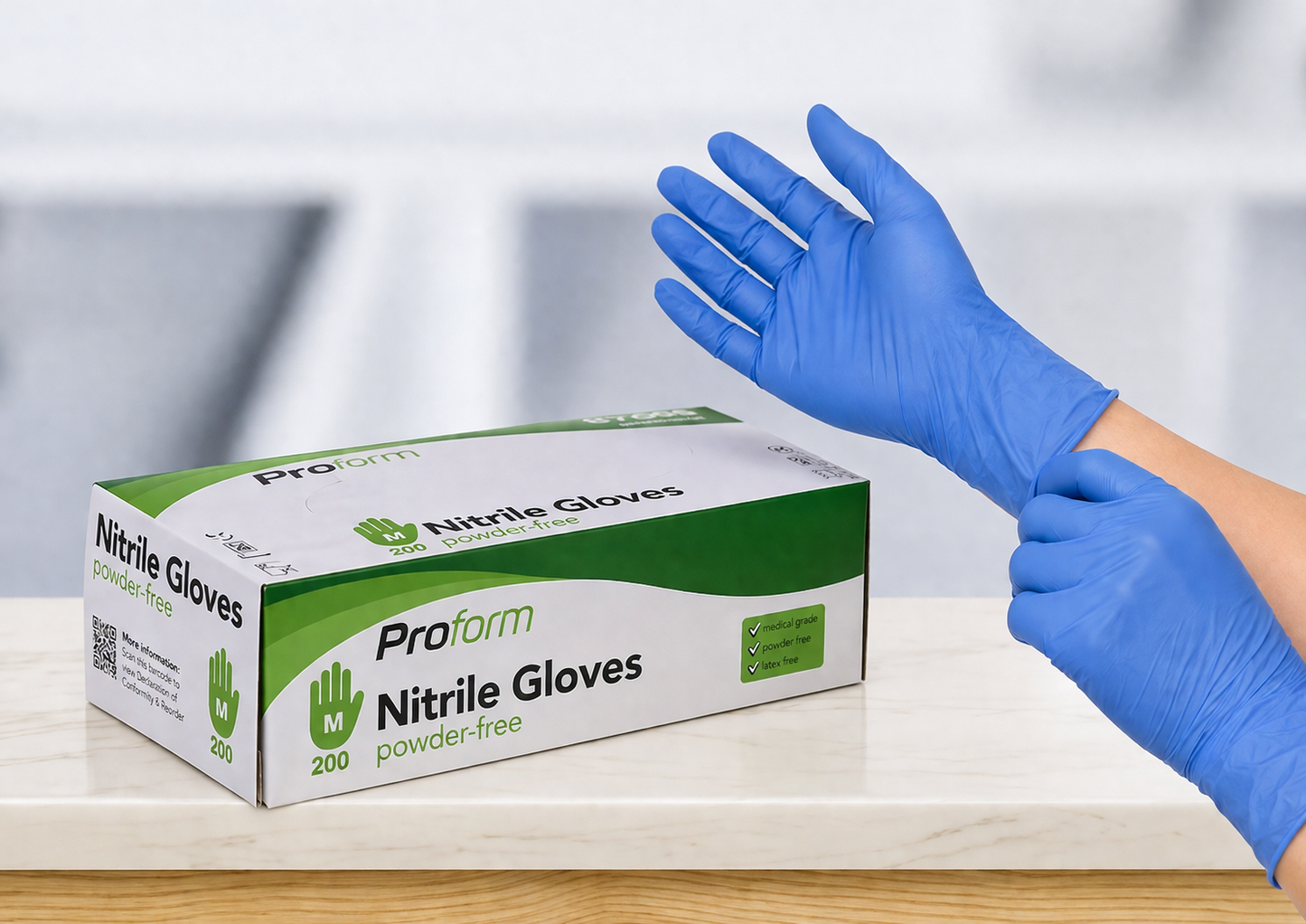 Nitrile Gloves Blue – Powder-Free (200 Pack) 