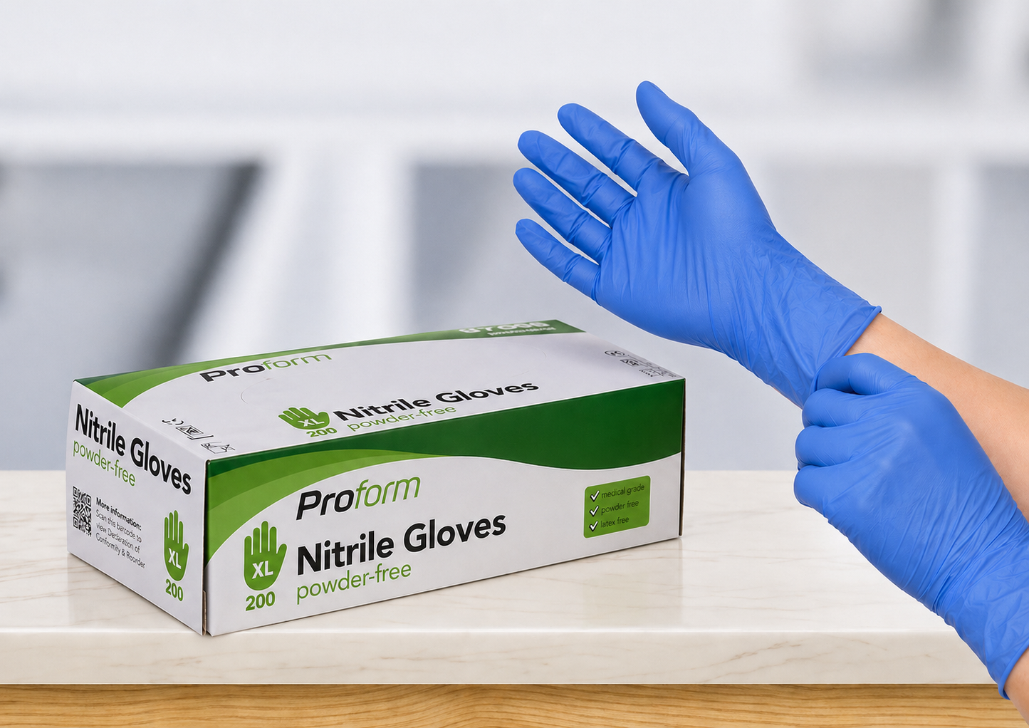 Nitrile Gloves Blue – Powder-Free (200 Pack) 